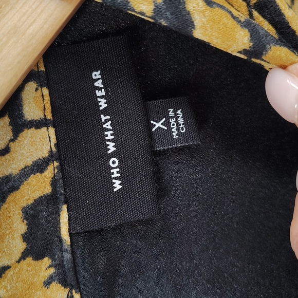 Who What Wear 14W Cheetah Print Dress X Ruffle Hem and Chest button Long Sleeve - Picture 6 of 10